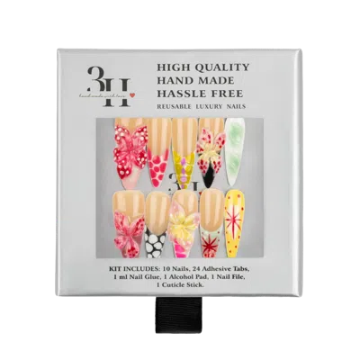 3h Nails Garden Flutter Press-on Nails - Medium In Multi