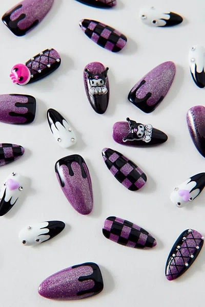3h Nails Sanrio 3d Handmade Press-on Nail Set In Kuromi At Urban Outfitters In Purple
