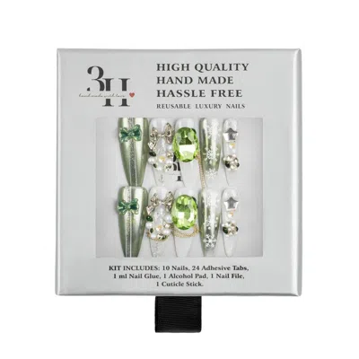 3h Nails Snowflake Jewel Handmade Press-on Nails - Large