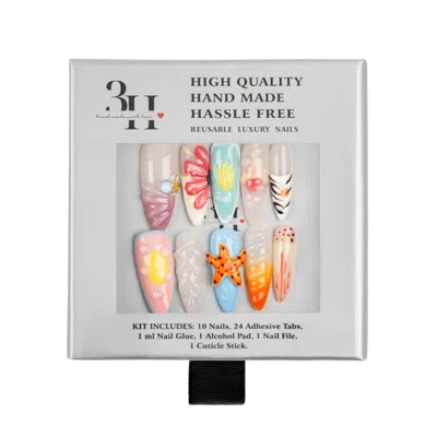 3h Nails Sunset Shoreline Handmade Press-on Nails - Small In Multi