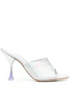 3juin 100mm Slip-on Leather Mules In Silver