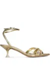 3juin Kyara 055 Sandals In Gold Leather In Gold
