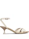 3juin Kyara 055 Sandals In Beige Leather In Neutrals