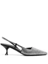 3juin 3 Juin Slingback Pumps With Crystals In Black