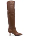 3juin 65mm Knee-length Leather Boots In 褐色