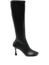 3juin 80mm Carine Calf-leather Zip Boots In Black