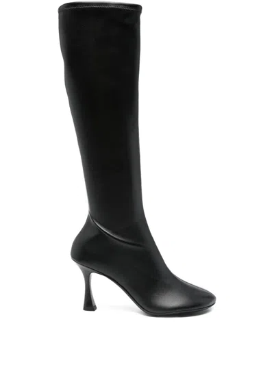 3juin 80mm Carine Calf-leather Zip Boots In Black