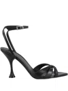 3juin 95mm Leather Sandals In Black