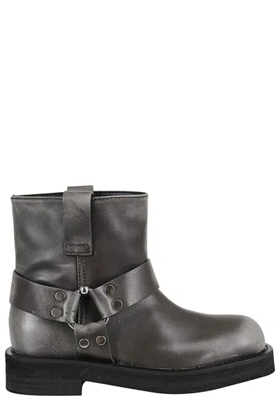 3juin 35mm Logo-debossed Boots In Grey