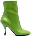 3juin Lidia Ankle Boots In Bold Color By 3 Juin Made Of Leather In Grün
