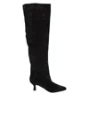 3juin Bea Suede Black High Boots In Black