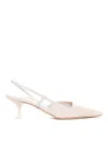 3juin Kira Calf Leather Slingback Pumps In White