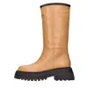 3juin Woman Boot Camel Size 8 Leather In Marrone Marroni