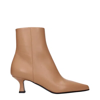 3juin Brown Leather Ankle Boots
