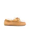 3juin Denver Suede Fur-trimmed Loafers In Yellow