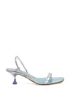 3juin Multicolored Heeled Sandals In Silver