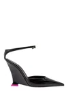 3JUIN 'CLEA' BLACK PUMPS WITH WEDGE HEEL AND CONTRASTING DETAIL IN LEATHER WOMAN