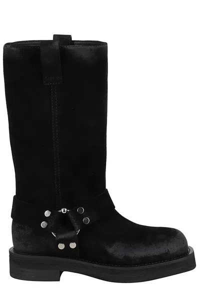 3juin Demi Boot With Vintage Effect And Metal Detail