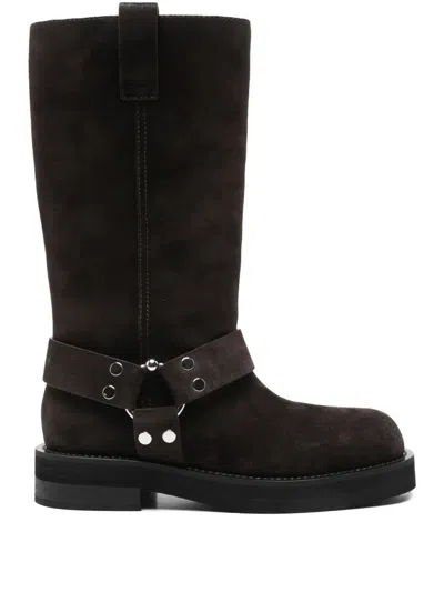 3juin Demi Buckle-strap Suede Boots In Brown