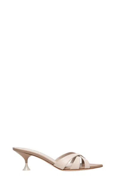 3juin Elis 055 Crisscross Strapped Leather Sandals In Red