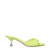 3juin Green Fabric Stiletto Heels Sandals In Green
