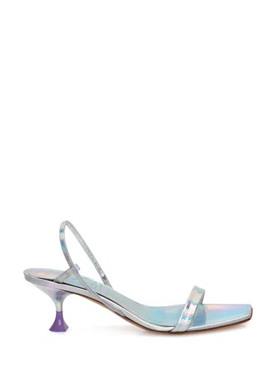 3juin Woman Sandals Silver Size 8.5 Soft Leather