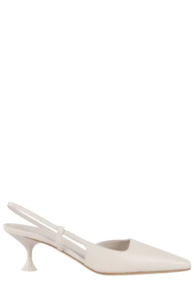 3JUIN 3JUIN KIRA CALF LEATHER SLINGBACK PUMPS