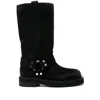 3juin Demi Boot With Vintage Effect And Metal Detail