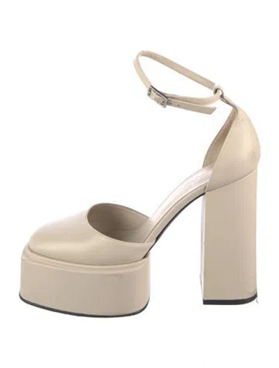 Pre-owned 3juin Leather Pumps In Neutrals/white