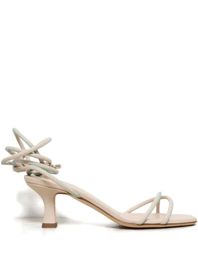 3juin Leather Sandals In Neutral