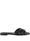 3juin Nerea Woven Strap Calf Leather Sandals In Black