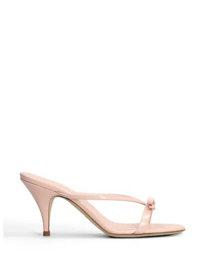 3juin Linda Bow-detail Patent-leather Sandals In Neutral