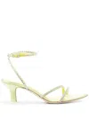 3juin Maui Crystal-embellished Strap Sandals In Green