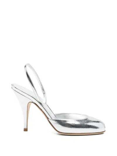 3juin Mely Slingback Heeled Sandals In Silver