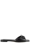 3juin Milla Flat Sandal With Square Toe In Black