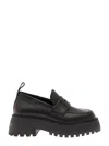 3juin Black Leather Sofia Loafers In Black