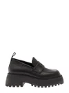 3juin Black Leather Sofia Loafers In Black