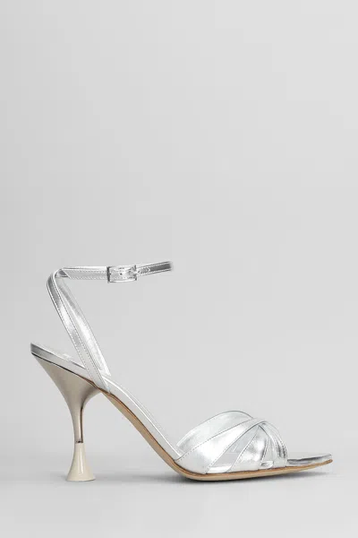3juin Noeli 095 Sandals In Silver Leather
