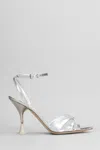 3juin Noeli 095 Sandals In Silver Leather In Silver