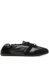 3juin Olly Elastic-top Lace-up Flats In Black