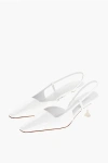 3juin Patent Leather Kira Slingback Pumps With Squared Toe Heel 7c In White