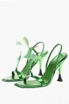 3juin Patent Leather Sandals With Feather Detail 10cm