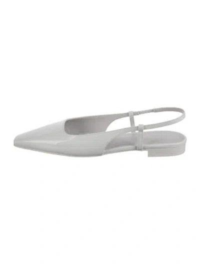 Pre-owned 3juin Patent Leather Slingback Flats In Silver