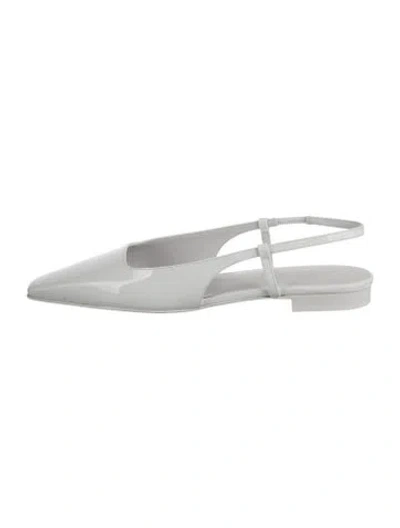 Pre-owned 3juin Patent Leather Slingback Flats In Silver
