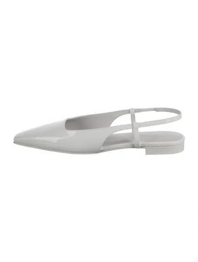 Pre-owned 3juin Patent Leather Slingback Flats In Silver