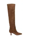 3juin Pointed Toe Suede Knee-high Boots In Brown
