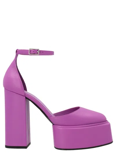 3juin Purple Ankle Strap Heels