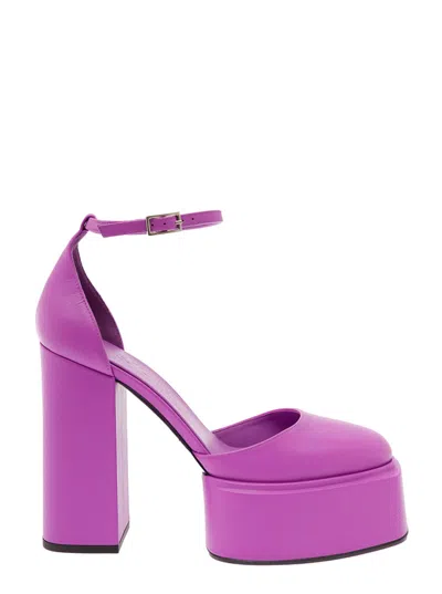 3juin Purple Ankle Strap Pumps