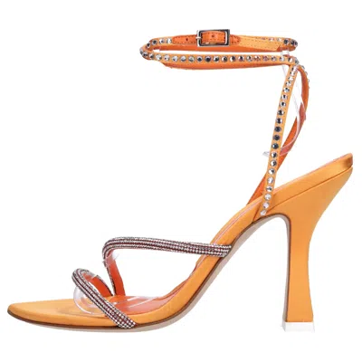 3juin Woman Sandals Orange Size 6.5 Textile Fibers In Arancio Vivaci