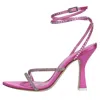 3juin Woman Sandals Fuchsia Size 6 Textile Fibers In Rosa Pastello